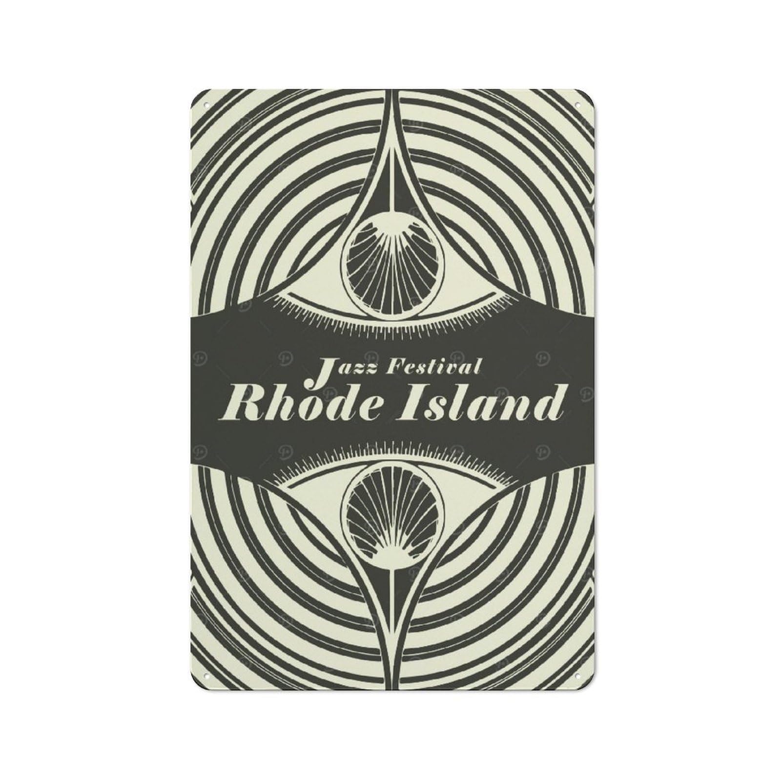 Junmoney Style-24 Tin Wall Plaque 30X20cm With Rhode Island Jazz Festival For Café Or Restaurant, Housewarming Present For People Styling Café And Restaurant