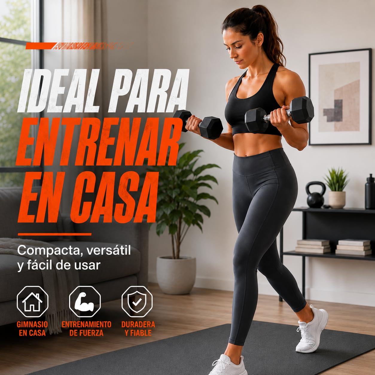 Mancuernas Hexagonales – Set de pesas y mancuernas de hierro fundido con recubrimiento de goma, para mujer y hombre, musculación fitness gimnasio en casa, 1/2/3/4/5/6/8/10 kg (par) y 12.5/15/20 kg