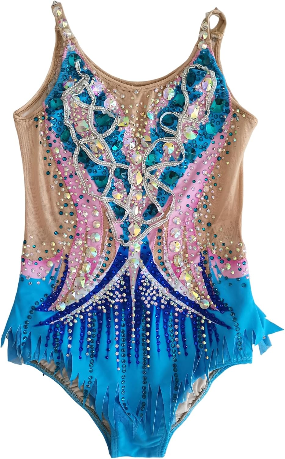 Blue Rhythmic Gymnastics Suit Elegant and Comfortable Uniform for Rhythmic Gymnastics Performances