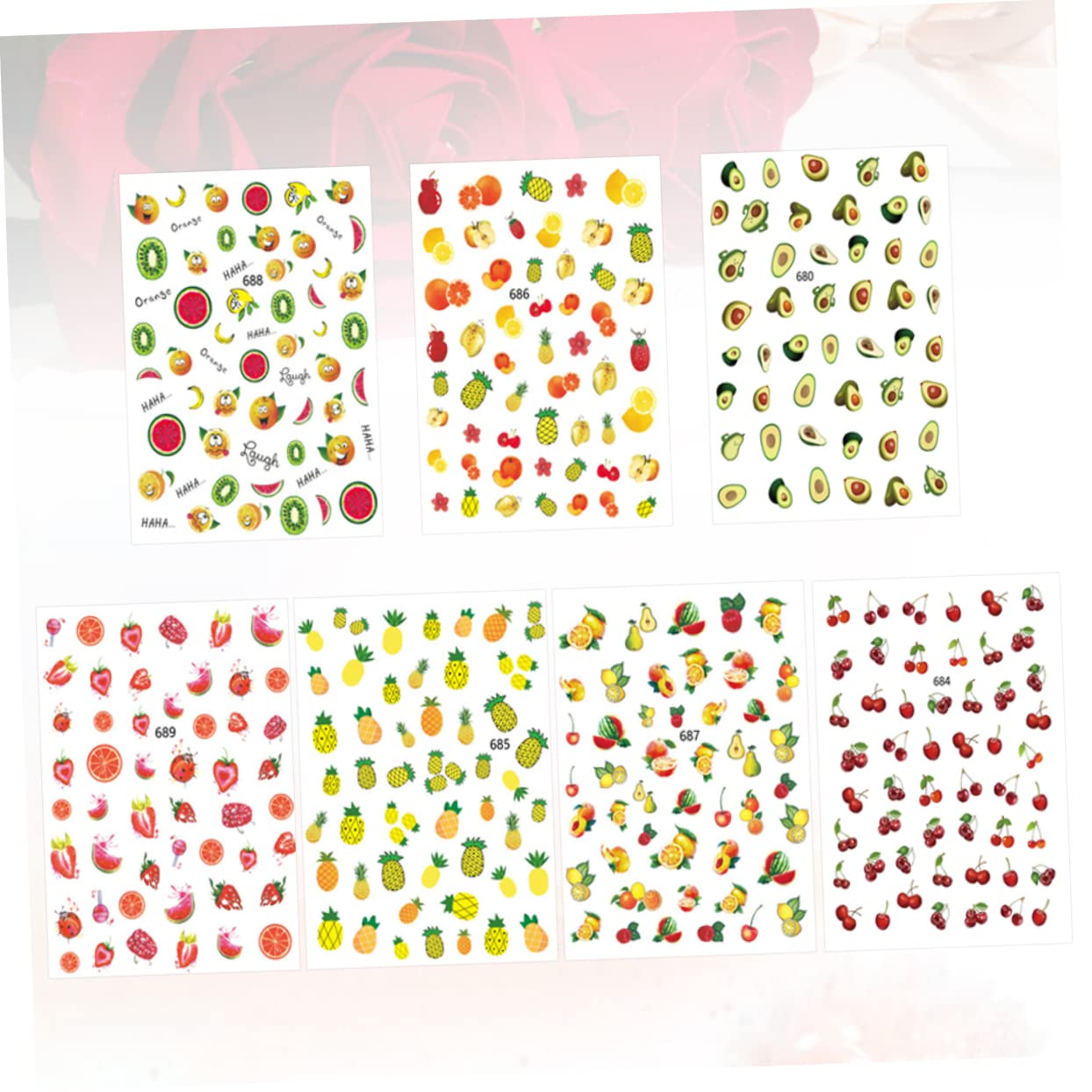 FOMIYES 3 Set Di Adesivi Per Nail Art Adesivi Con Design Di Frutta 3d Per Unghie Per Donne E Ragazze 12 Fogli*3