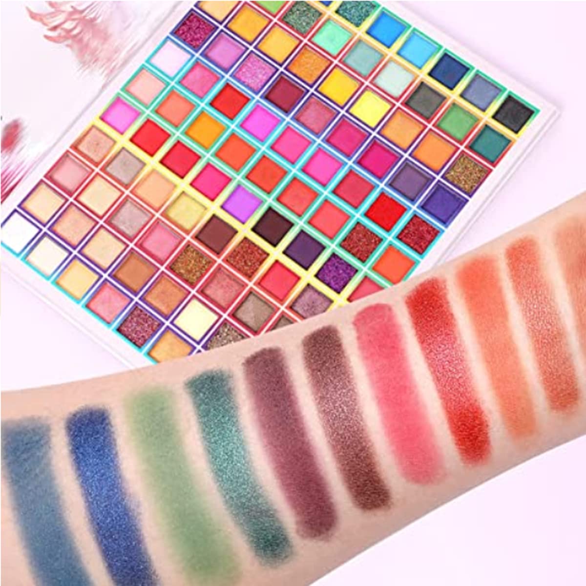 Palette de fard à paupières 99 couleurs, palette de maquillage de fusion de couleurs arc-en-ciel scintillantes mates, fard à paupières professionnel hautement pigmenté