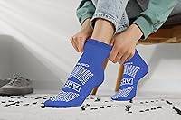 Vista 2 de AMERICAN HOSPITAL SUPPLY Slipper Socks – Blue, 1 Size Fits Most, Polyester-spandex Knit Grip Socks With Elastic Cuff Pack of 6 Surtido