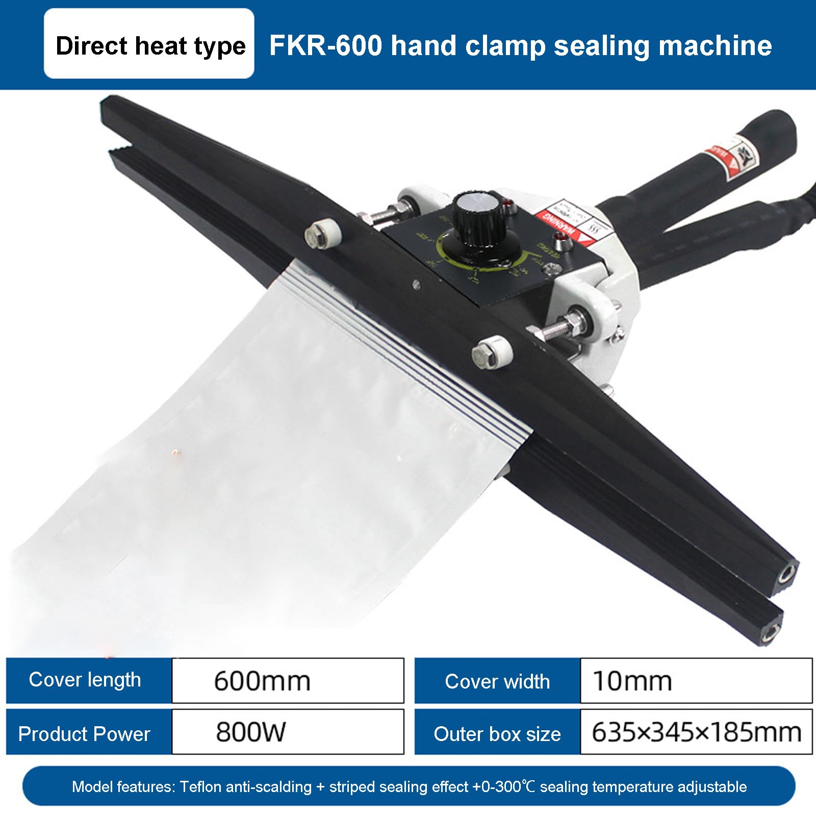 Sellador térmico de mano para almacenamiento de alimentos, calefacción de doble cara, temperatura ajustable, sellado rápido para papel de aluminio y bolsas de vacío, portátil, ligero, mantiene la