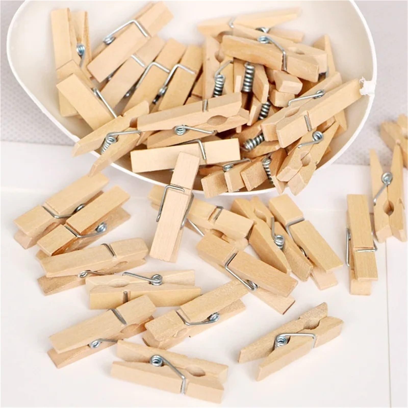 100-500PCs Mini Wooden Clips Photo Clothespin DIY Wedding Party Clip Pegs For Colthes(0.3x2.5cm 150pcs)