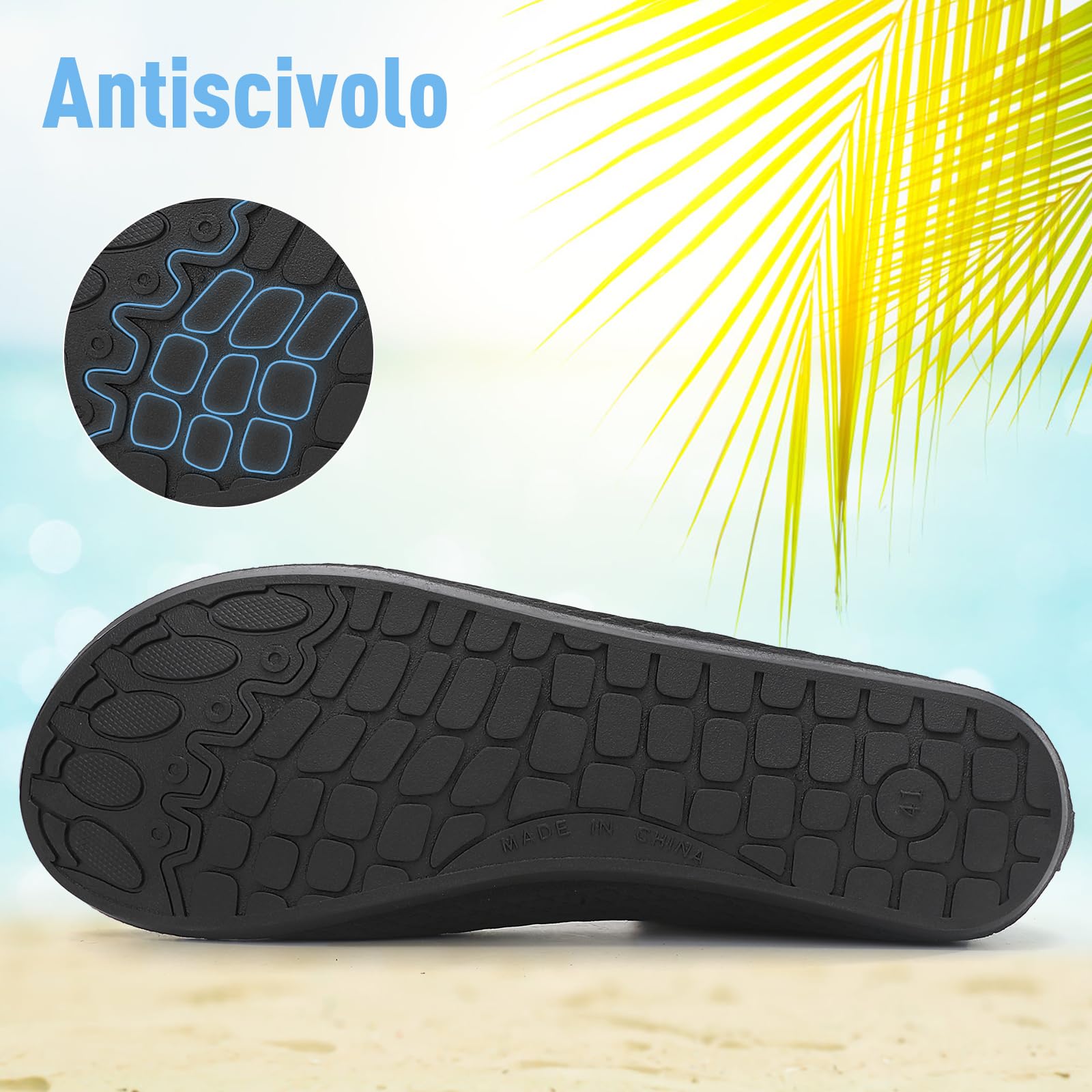 Donna Uomo Scarpe da Scoglio Scarpe da Immersione Antiscivolo Water Shoes Scarpe da Acqua per Spiaggia Surf Bagno Snorkel Yoga Sport Acquatici Gr.34-47 EU