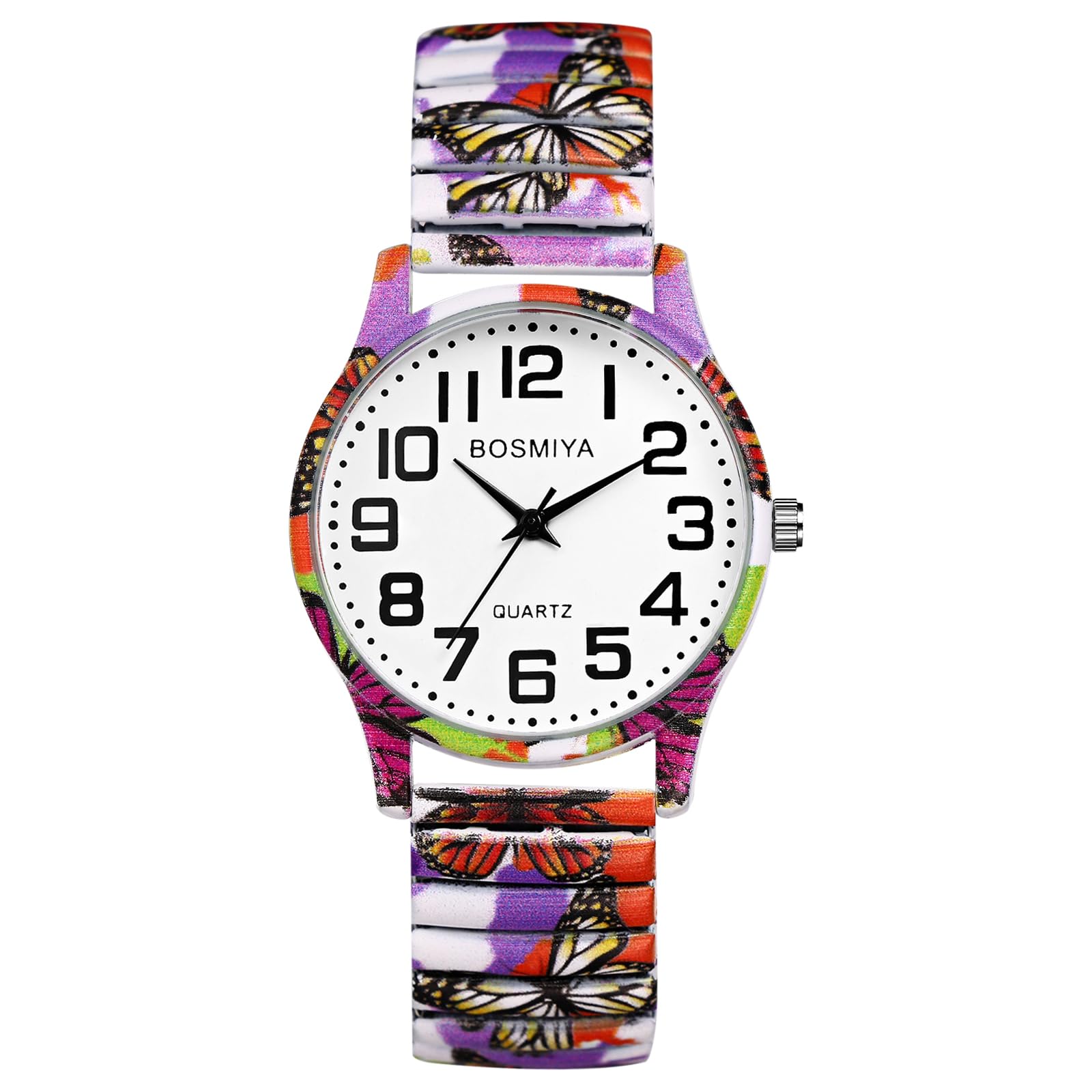 Avaner Uhren Damen Bohemian Stil: Stretchband Armbanduhr mit Großen Arabischen Ziffern Elastische Analog Quarzuhr Leicht Ablesbare Uhr für Frauen Mädchen