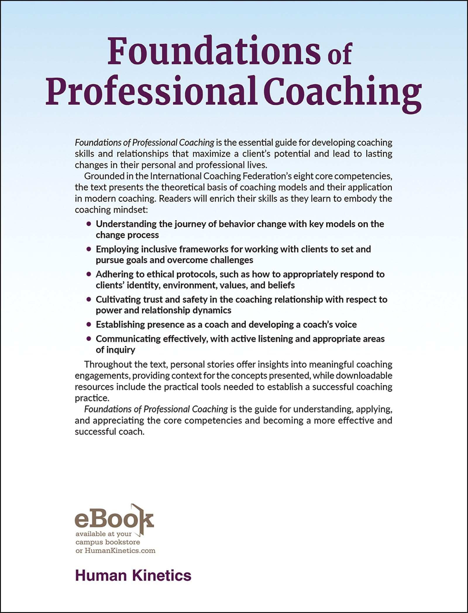 Foundations of Professional Coaching: Models, Methods, and Core Competencies