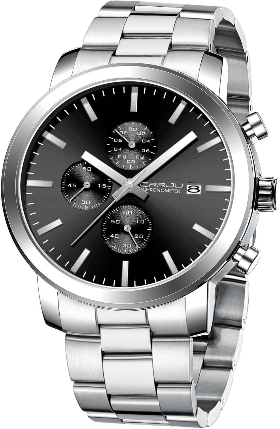 CRRJU Mens Stylish Casual Quartz Watches for Men Luxury Waterproof Calendar Chronograph Japan Movement Wristwatches