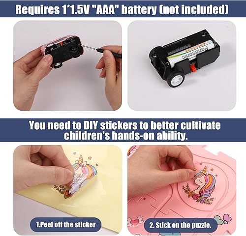 Miniatura 3 de 24 piezas de juguetes de coche de carril, rompecabezas de carril para montar tú mismo, carrito eléctrico para niños pequeños, juegos para