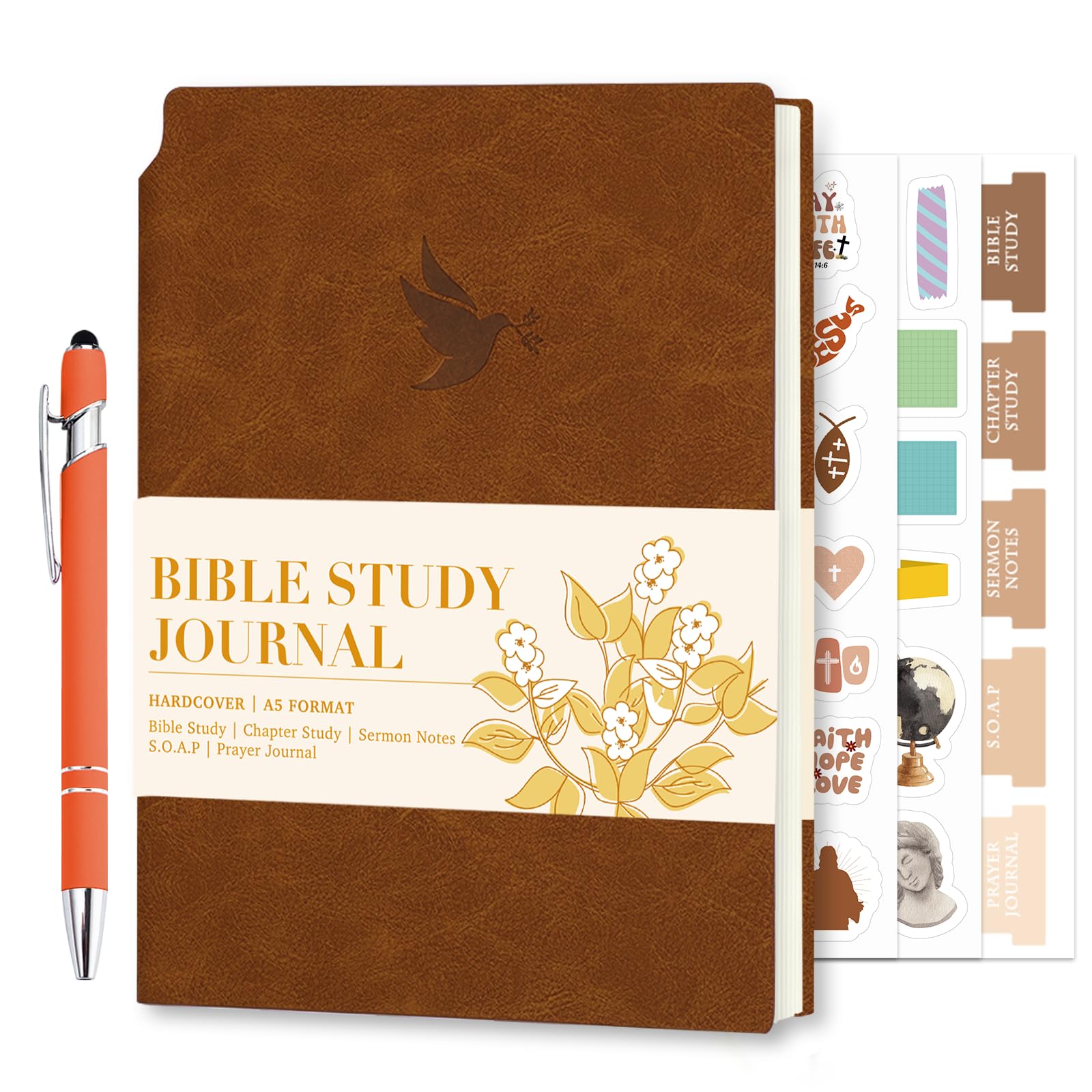 XKDOUS Bible Study Journal Church Notes Journal, Bible Study Supplies Bible Notebooks for Note Taking Reflection Prayer, 8.6’’ Guided Bible Study