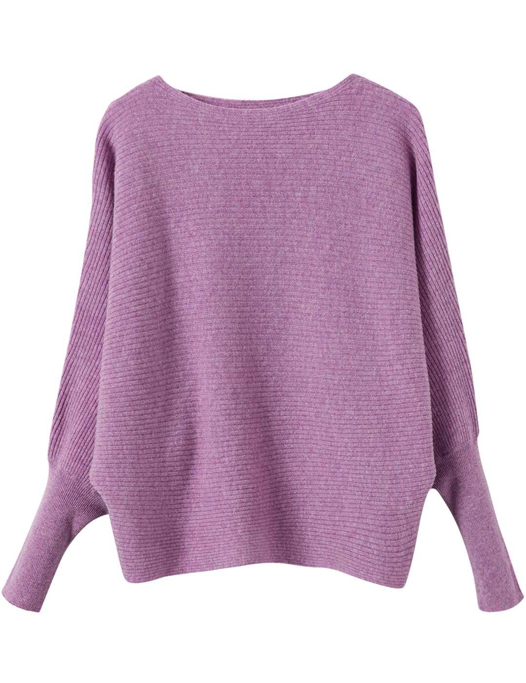 Disimlarl Damski sweter oversize z wełny merynosów, ciepły sweter z łódką, długi rękaw, dzianinowy sweter