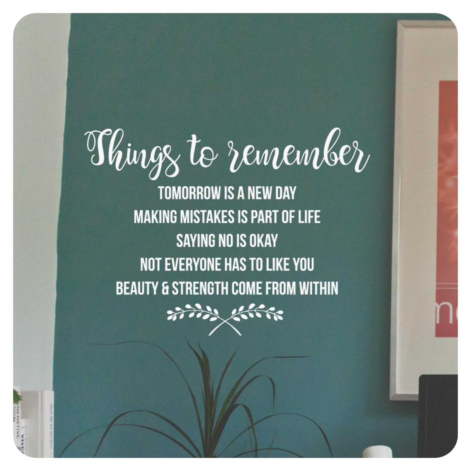 My Vinyl Story - Things to Remember Wall Decal - Inspirational Quote Sticker, Motivational Affirmations Vinyl Art for Positive, Home Office, Bedroom, and Classroom - Removable (White, 14x10 inches)
