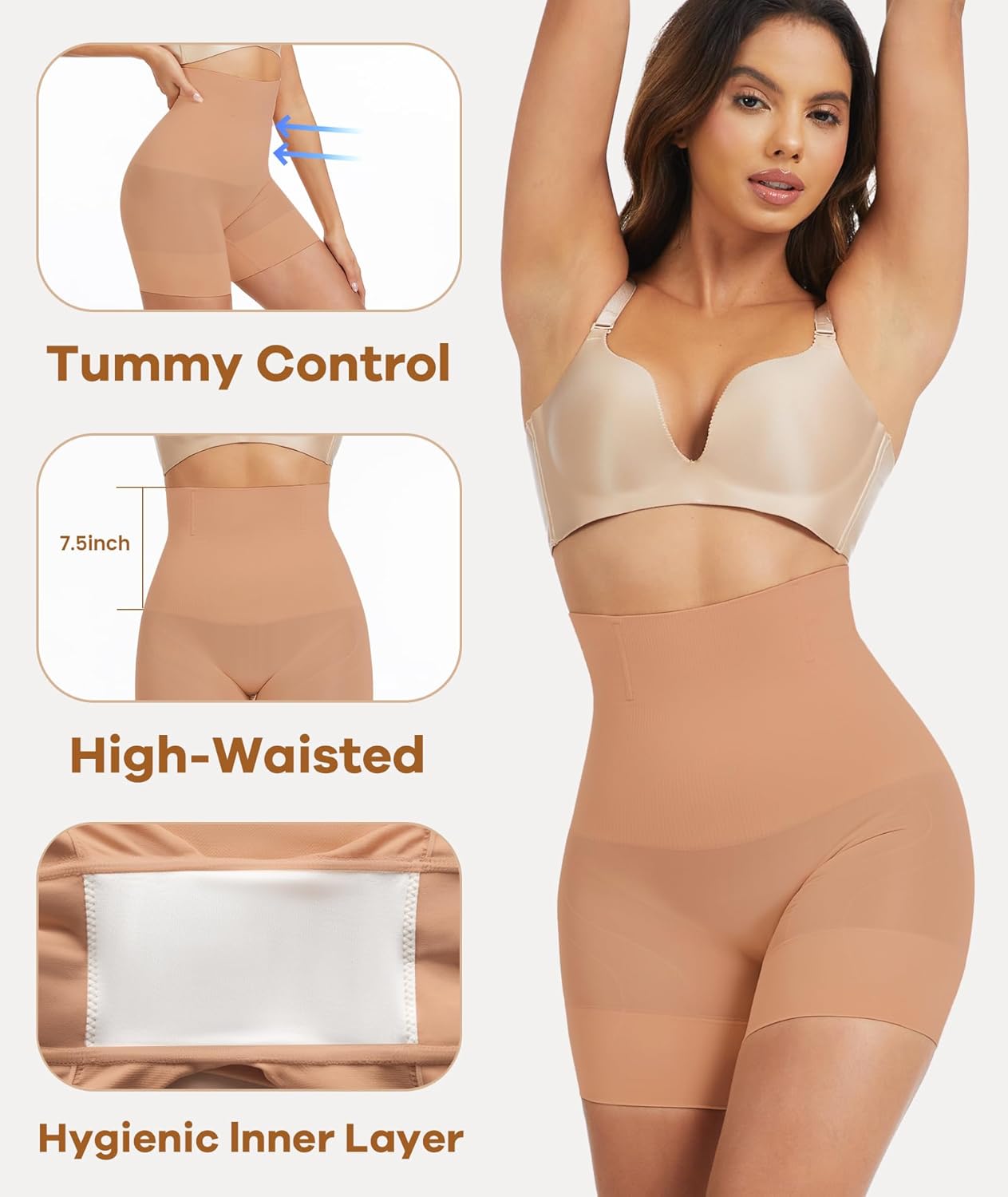 Tummy Control Shapewear for Women -Seamless High Waist Underwear,Faja Body Shaper Panties,Core Control Shorts - Image 4