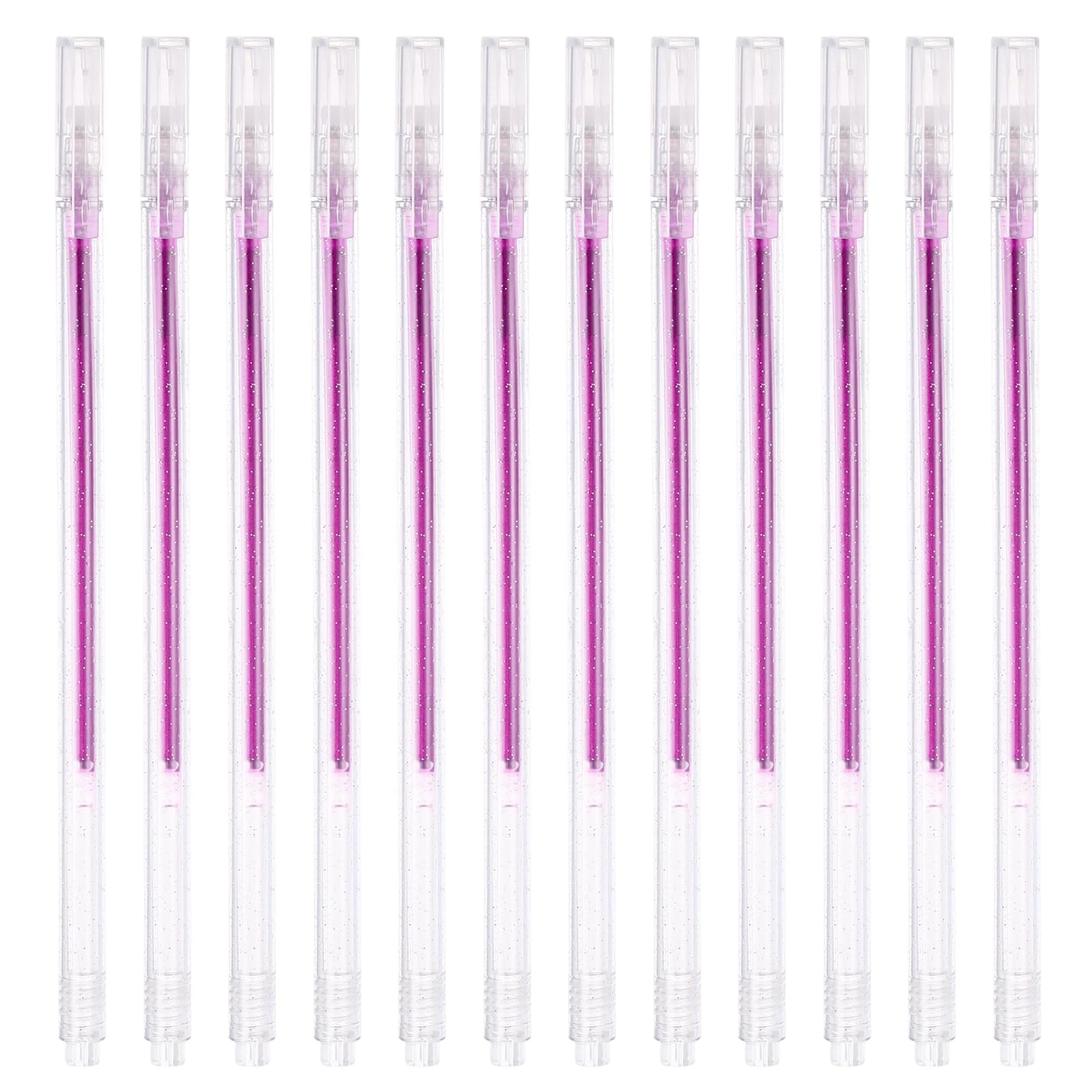 PATIKIL 1 mm Glitter Gel Pens, 12 Pcs Fine Point Large Capacity Colored Gel Pens Smooth Writing Glitter Markers for Adults Coloring Books Artists Drawing Writing, Purple Red