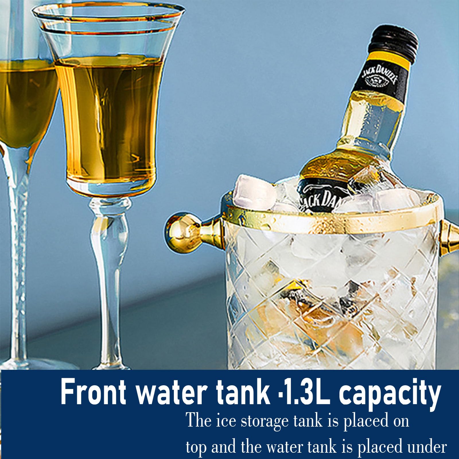Tyymsmk Home Ice Maker, 95w High-Efficiency Ice Making, 1.3l Water Tank, 15kg/24 Hours, Mini Fully Automatic on Fridge.com - View 6