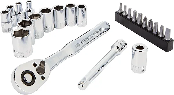 CRAFTSMAN Socket Set, 24-Piece, 1/4 Inch Drive, Metric, Includes Storage Case (CMMT12110LZ)