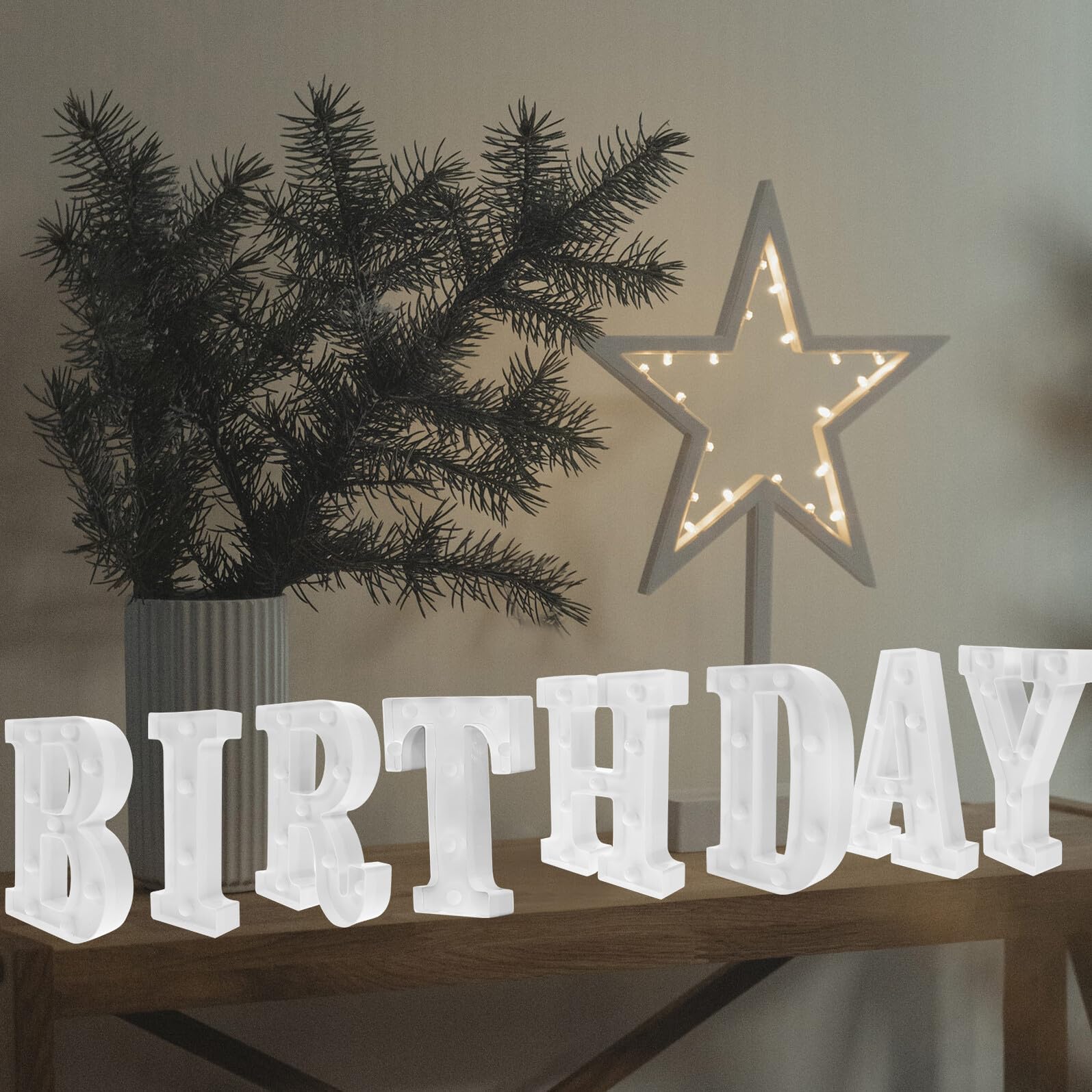Lámparas LED de Letras Iluminadas Pilas, 8 Piezas de Plástico, Fáciles de Usar para Decoración en Ocasiones Obsequios y Cumpleaños