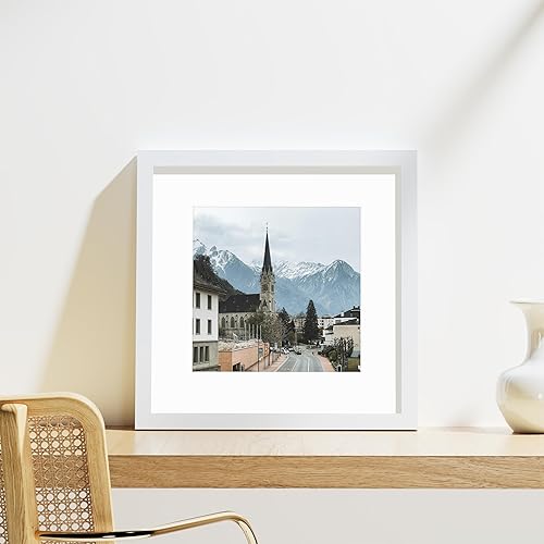 Miniatura 8 de Vittanly Marcos de fotos de 12 x 12 pulgadas para pared, para fotos de 8 x 8 pulgadas con paspartú o de 12 x 12 pulgadas sin paspartú, marcos de