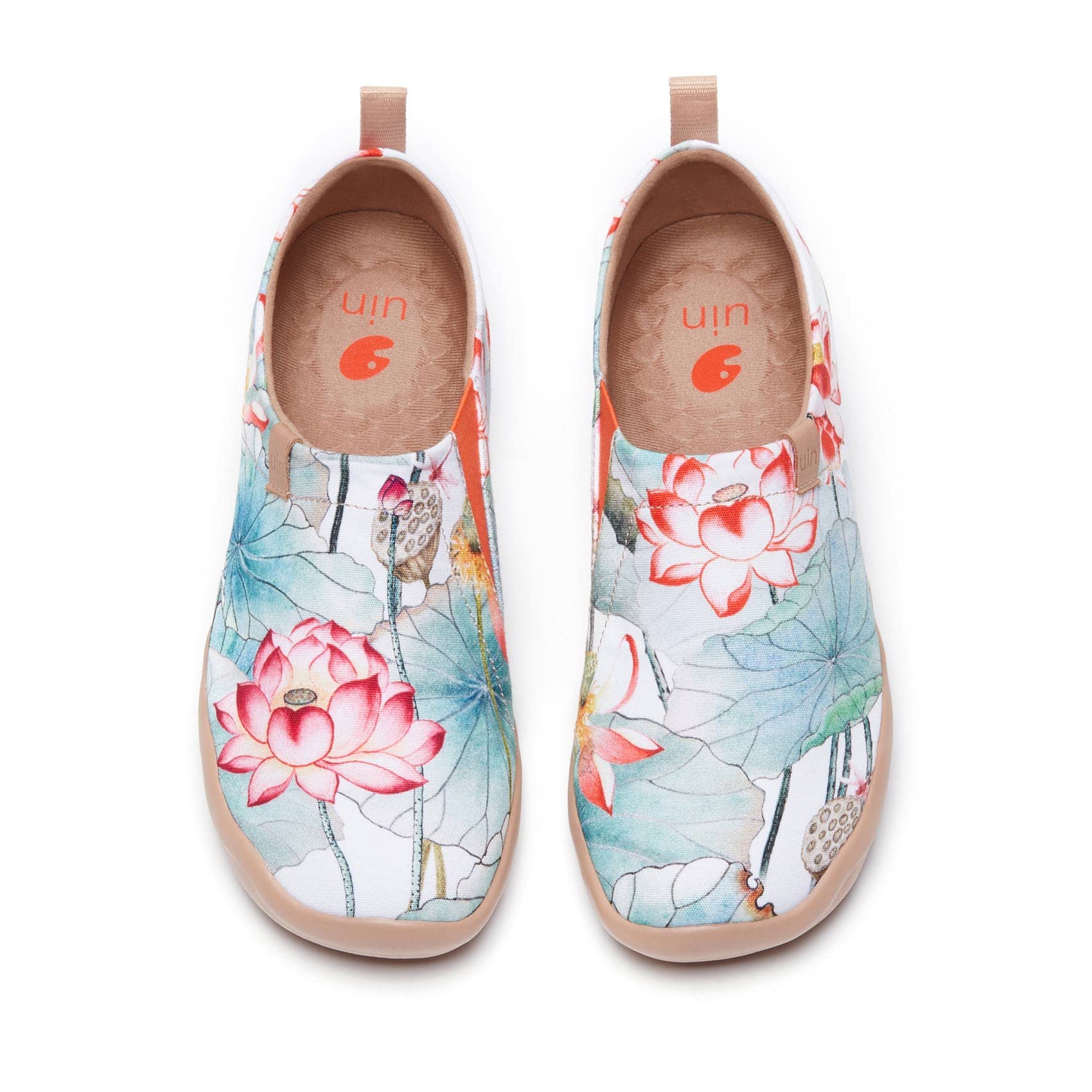UINWomen's Blossom Slip On Shoes Colorful Comfortable Lightweight Art Travel Sneakers Casual Floral Stylish Everyday Loafers