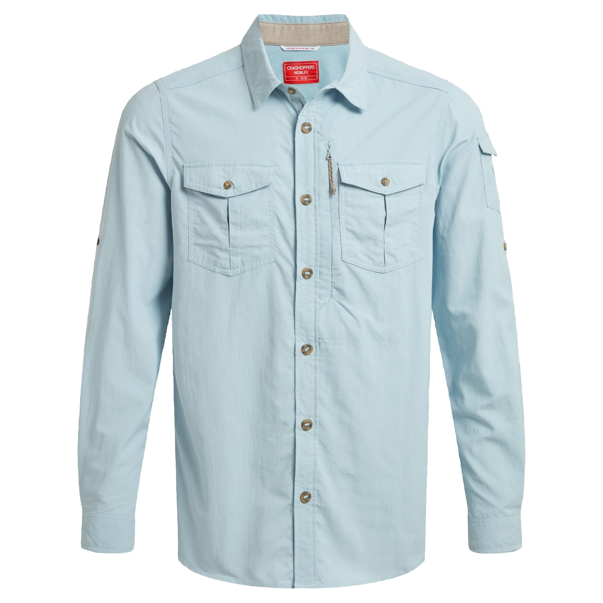 Craghoppers Men's Blue Nosilife Adventure Long Sleeved Shirt Iii Size: Xxl