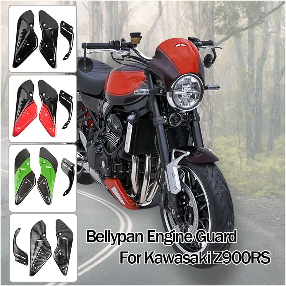 Motorcycle Bellypan Engine Chassis Shroud Lower Panel Fairing Exhaust Shield Guard Protection Cover Body Frame Kit for Z900RS Z900 RS Z 900 RS 2018 2019 2020 2021 2022 2023 18-23 (Carbon Look)