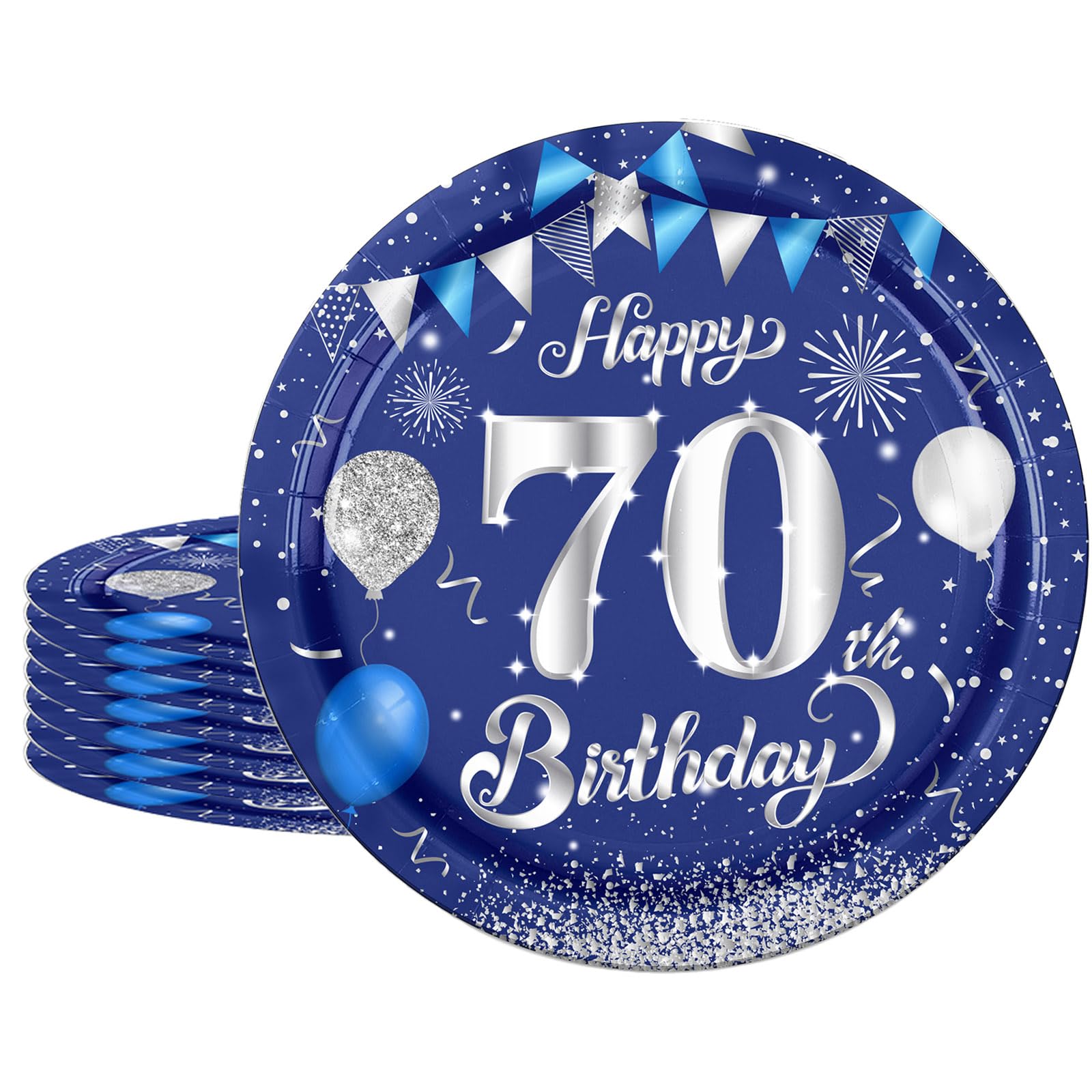 Palloncino 70° Compleanno | Olografico Blu 45,7 Cm | Oaktree UK