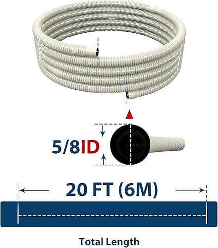 Miniatura 2 de Manguera de drenaje de agua de CA flexible para sistema universal de bomba de calor de aire acondicionado mini dividida sin conductos (20 pies)