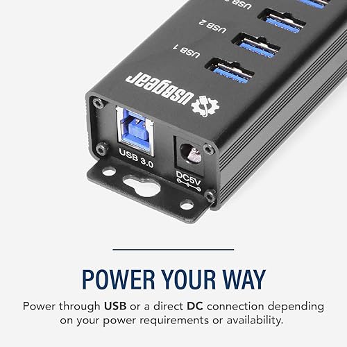 Miniatura 5 de Hub de datos de carga USB 3.2 Gen 1 de 7 puertos y montaje SuperSpeed