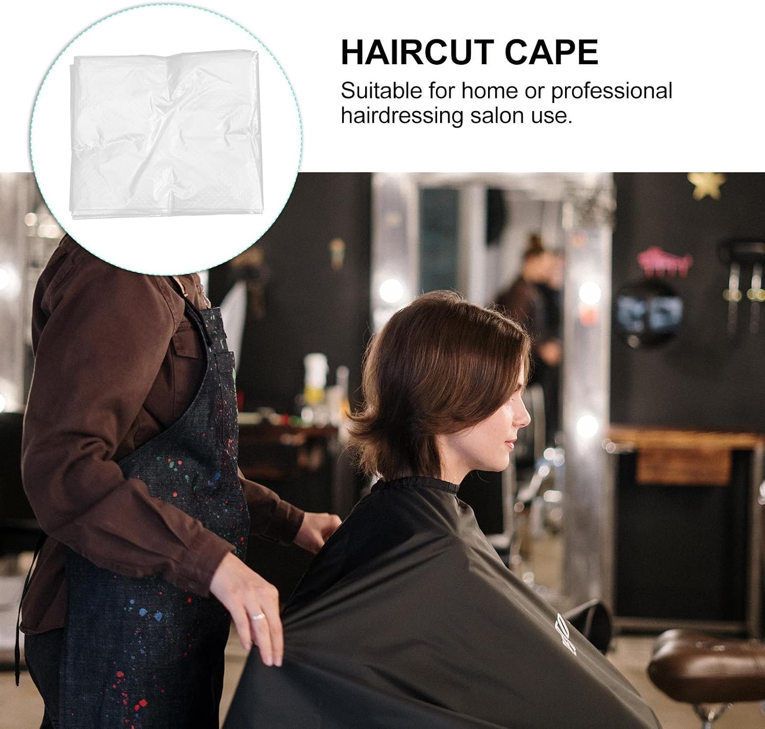 Toyvian 200pcs Disposable White Plastic Hairdressing Shawls for Professional Hairdressing Salon Use and Home Use, Waterproof Hair Cutting Apron Keeps Clothes Dry and Clean, Suitable
