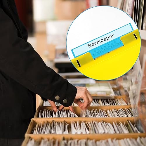 Miniatura 4 de 50 pestañas e insertos para carpetas de archivos colgantes de 4 pulgadas, pestañas grandes de plástico transparente para carpetas de archivadores,