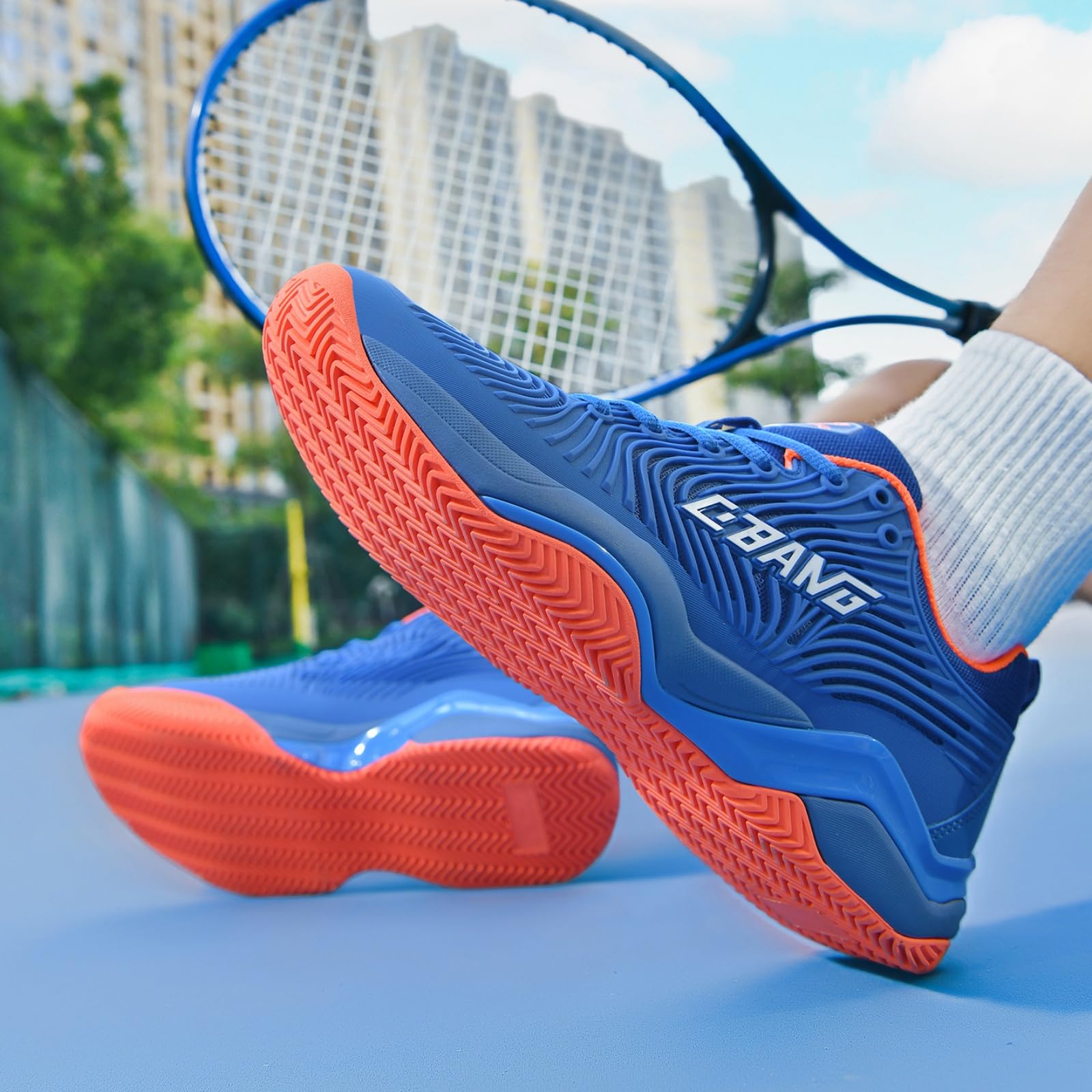 JiuQing Męskie buty badmintona i pickleballa obuwie do sportów rakietowych | Lekkie przewiewne, Antypoślizgowe buty sportowe, Do profesjonalnego treningu, Do siatkówki squasha i fitnessu