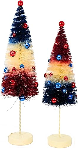 Miniatura 3 de Bethany Lowe Americana USA - Juego de 2 cepillos para botellas de 9.5 y 11 pulgadas con adornos