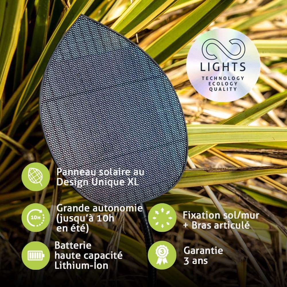 GuirLED - Solare und wasserdichte Lichterkette IP55 Guinguette Premium - 16 LED 7,5 Meter - Erweiterbar - 100% Autonom - XL-Photovoltaikfolie - Lithium-Batterie 4000 mAh - White Edition
