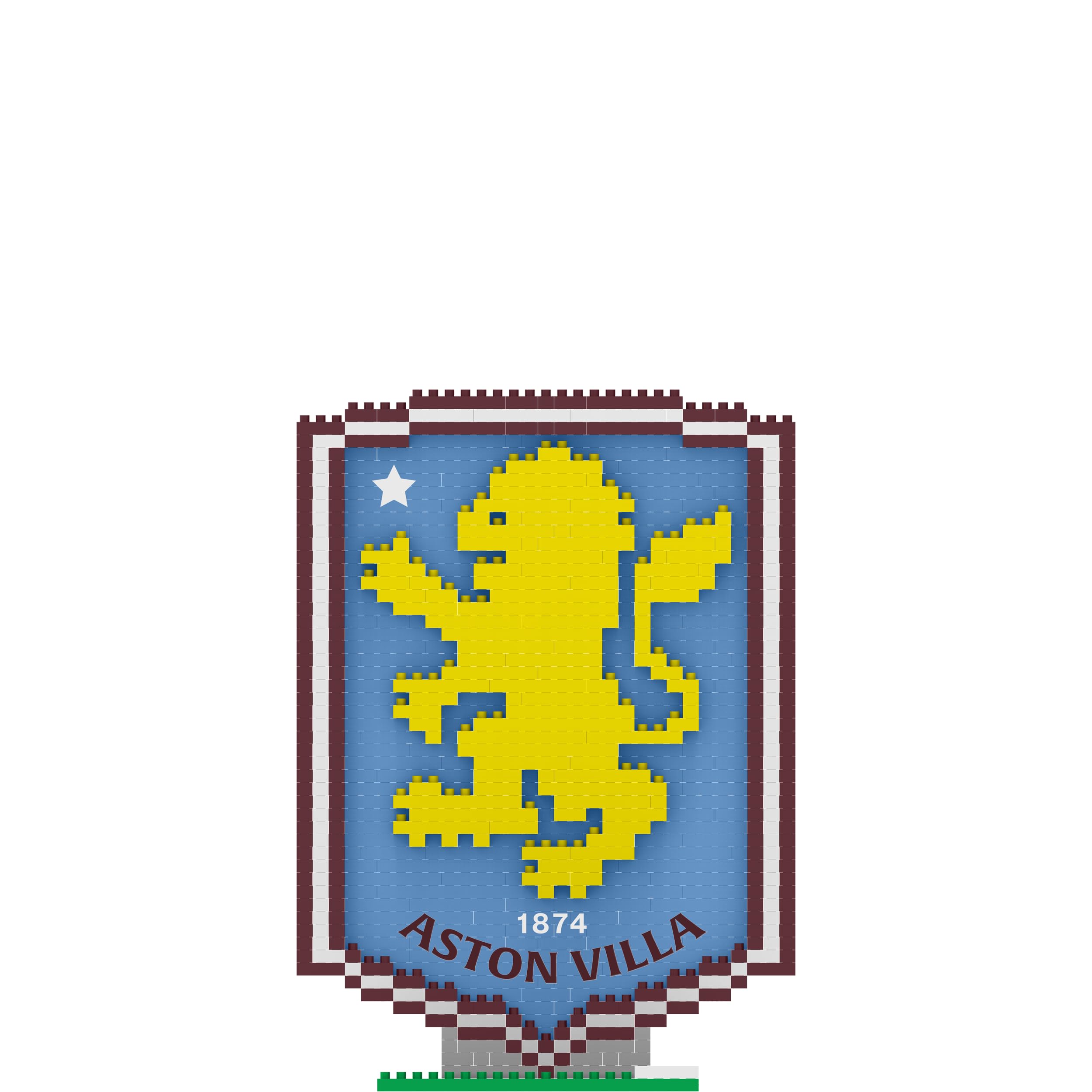 FOCO Produit sous Licence Officielle Aston Villa FC BRXLZ Logo 3D Bricks Jouet de Construction Modèle