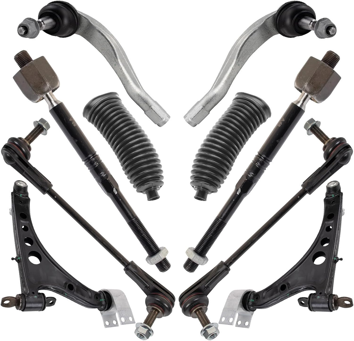 TRQ Front Steering & Suspension 10‑Piece Kit (direct fit)