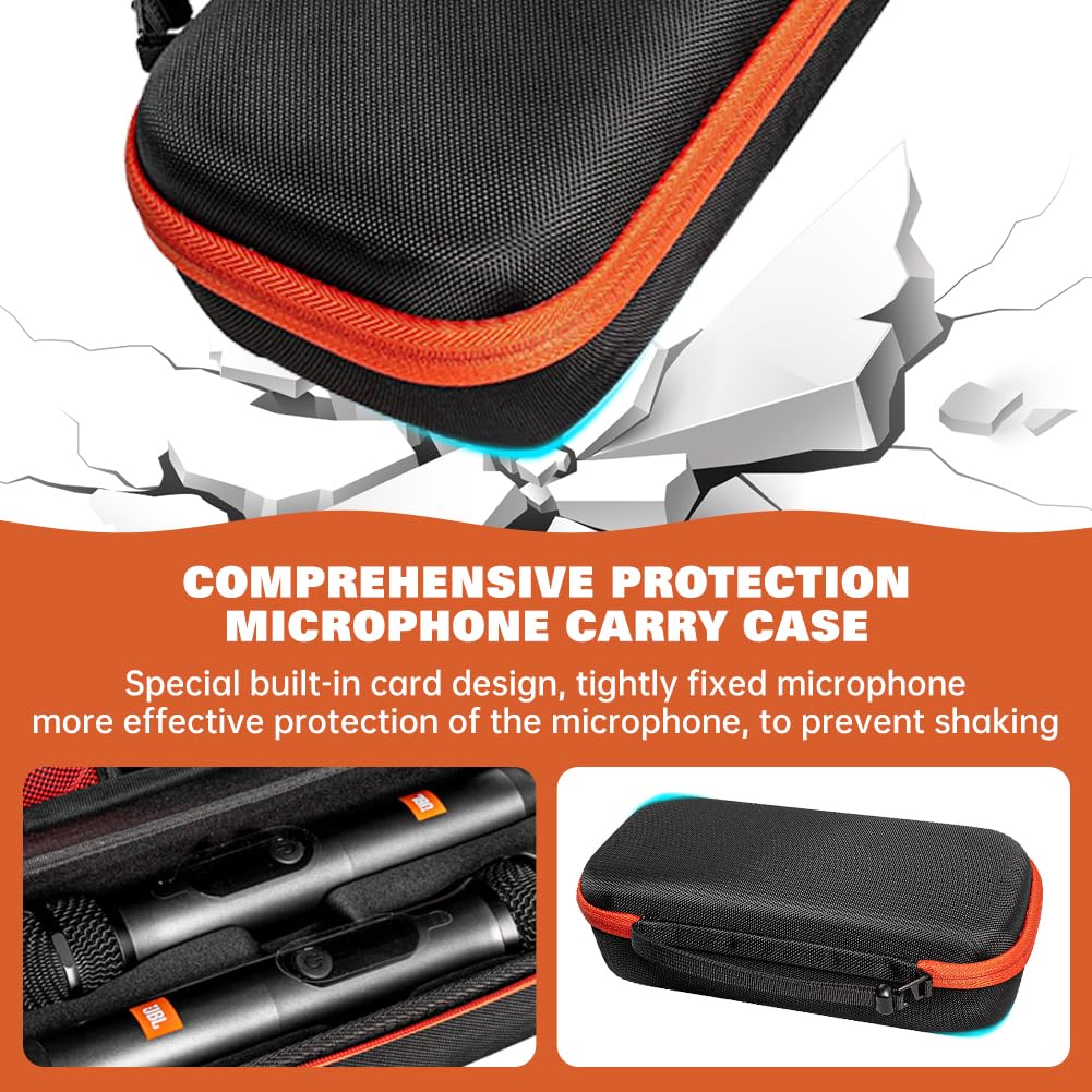 Housse Rigide EVA pour Système de Microphone Sans Fil JBL PartyBox, Étui de Transport Portable pour Deux Micros à Main, Boîte de Protection de Voyage