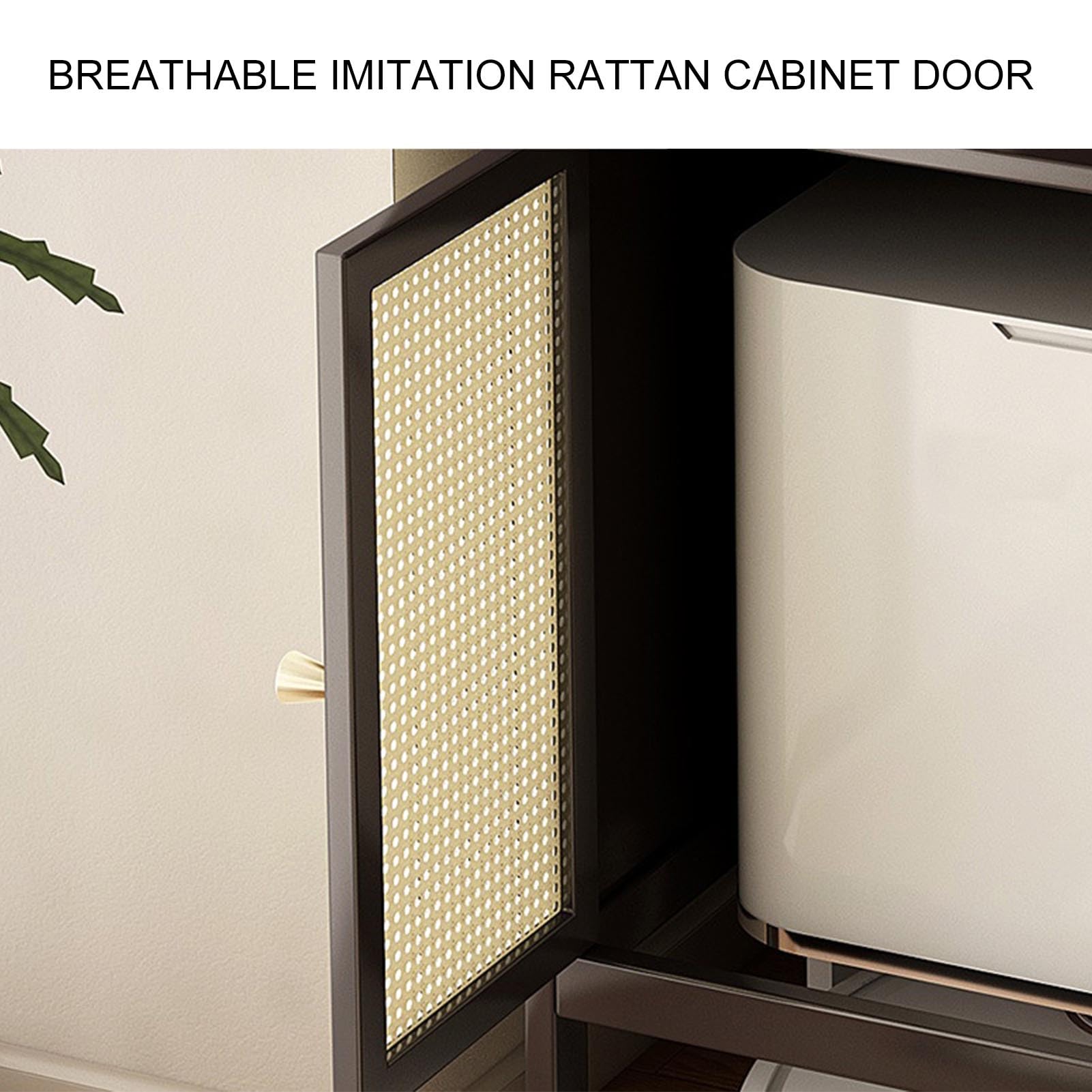 Soporte De Vacío For Robot De Bambú Con Puertas Y Cajones, Mesa Auxiliar De Gabinete De Almacenamiento Al Vacío For Robot Móvil For Sala De Estar, Oficina En Casa, Cocina(Brown)