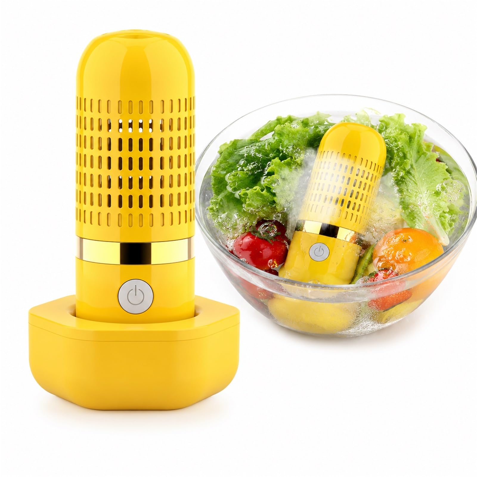 Fruit and Vegetable Washing Machine, Portable Food Purifier with OH-ion Tech for Produce Meat Seafood, USB Wireless Veggie Cleaner for Kitchen Travel