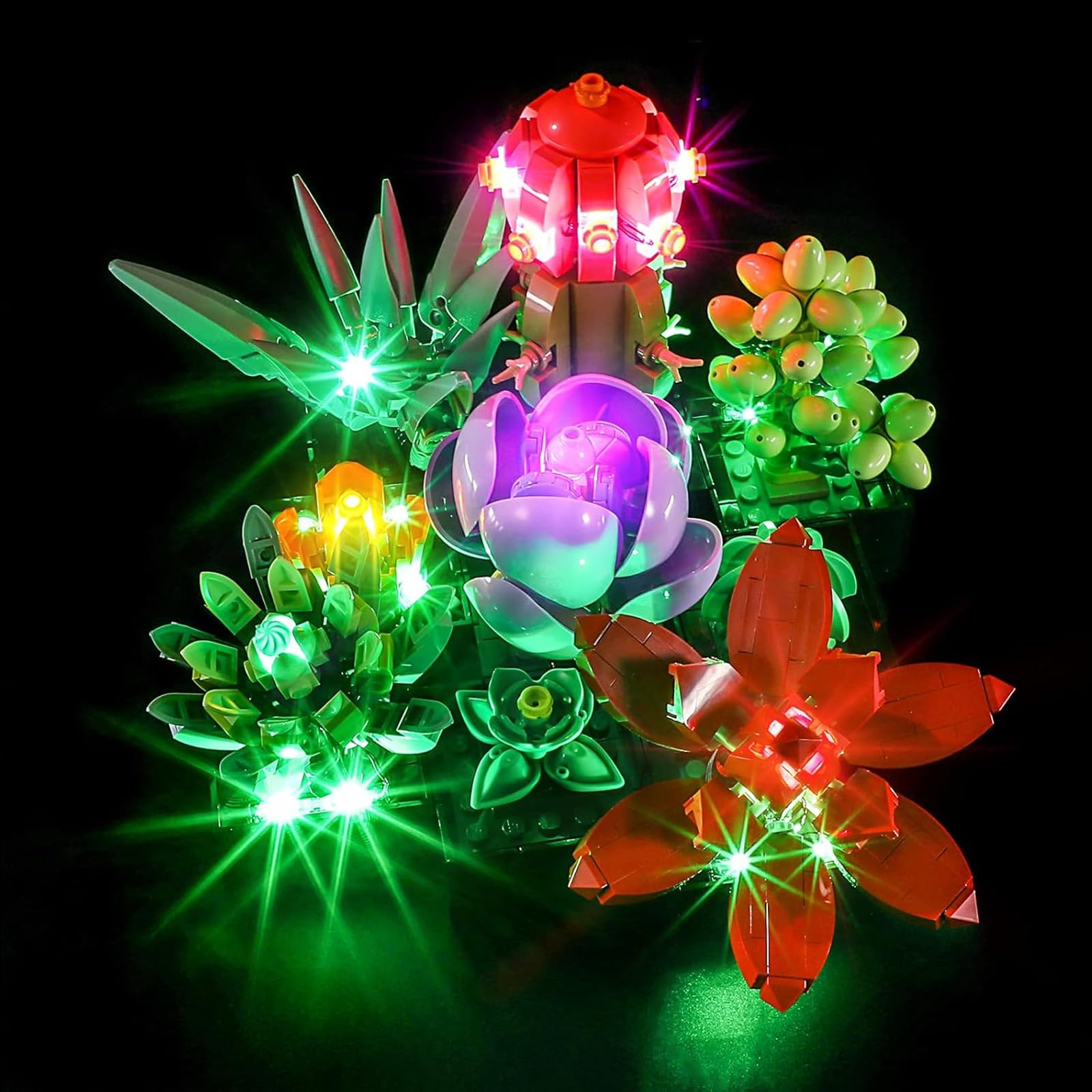 Vaodest LED Light for Lego Succulents 10309 Plant Decor Building Blocks Model,Design and Configuration Compatible with Model 10309(LED Light Only, Not