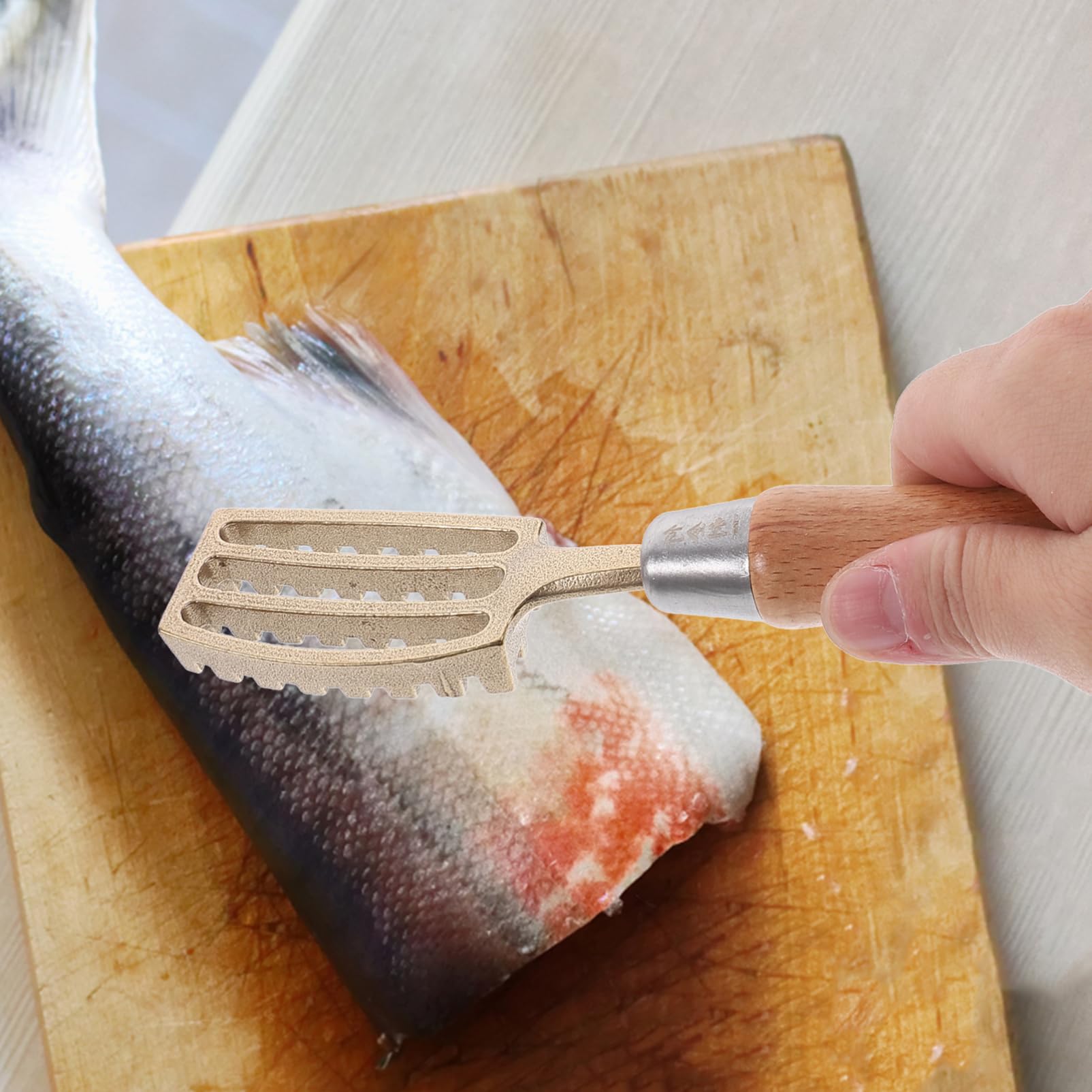 PRETYZOOM 2 Pz Pialla a Squame di Pesce Ricarica Calafatare Esche Raschietto per Pesce Attrezzo Strumento di Scortecciatura Strumenti di Pulizia Ostrica Morsetto Termometro Kit Casa di Legno