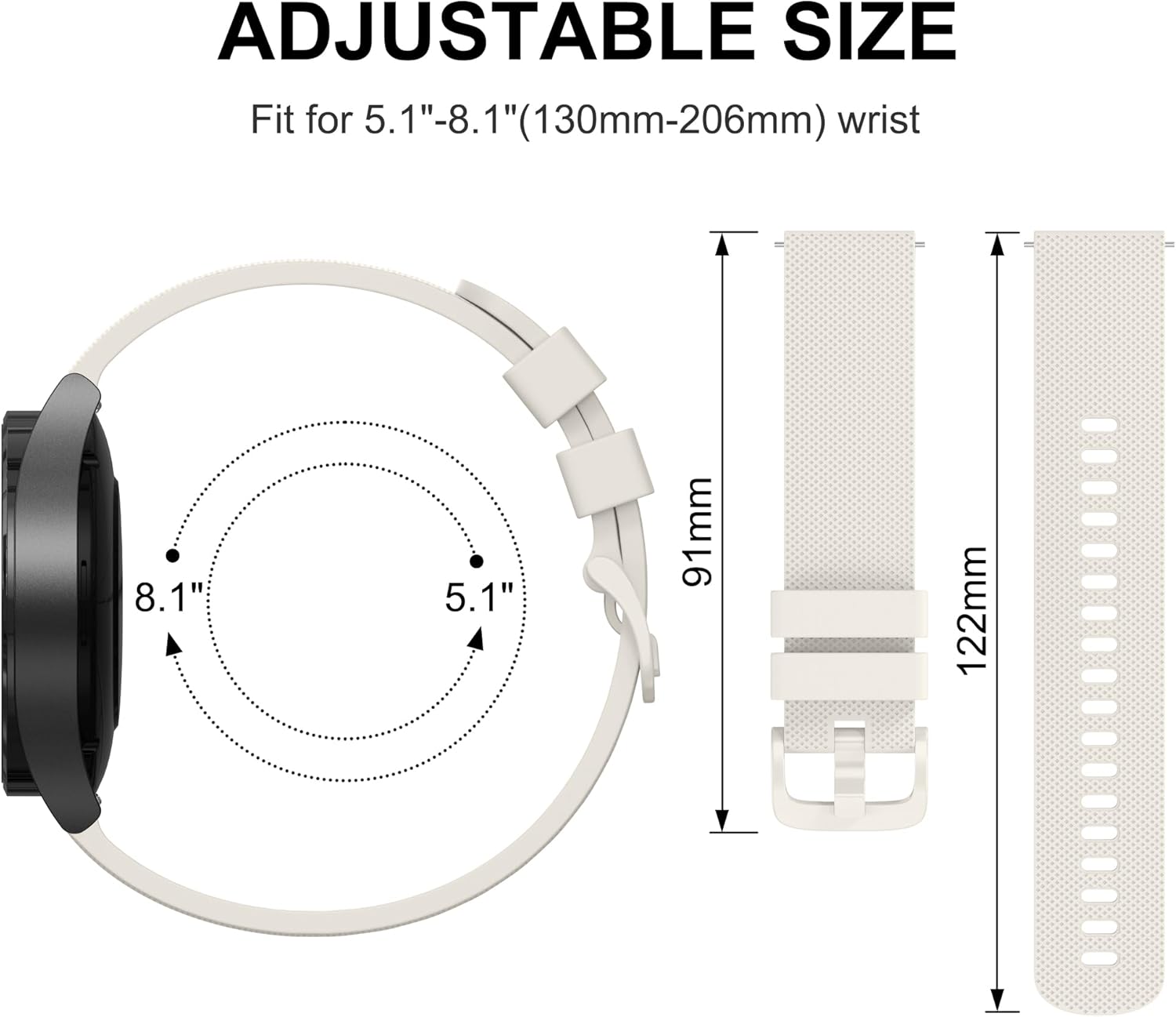 Vanjua Bands Compatible with Garmin Vivoactive 4 / Venu 3 / Venu 2 Watch Band Women Men, 22mm Soft Silicone Sport Replacement Strap for Garmin Vivoactive 4, Venu 3, Venu 2, Forerunner 745 / 265 / 255 Smart Watch (Starlight)