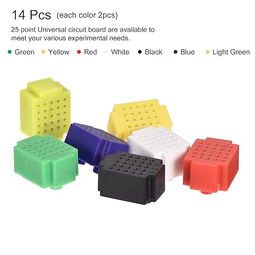 Miniatura 2 de MECCANIXITY Mini Breadboards 25 tablas de pan sin soldadura de punto de amarre para bloques de conexión Proto Shield Distribución Paquete de 14