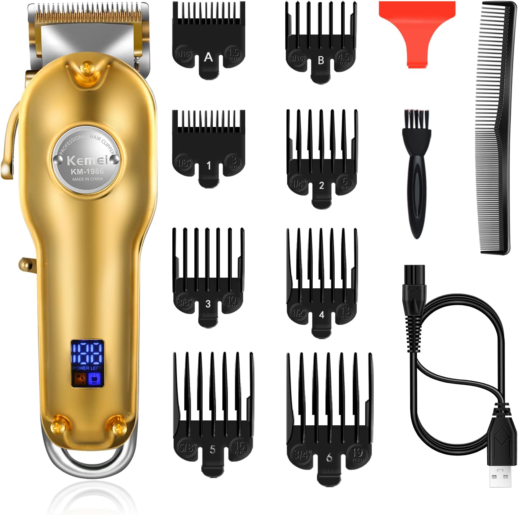Mens Hair Clippers for Hair Cutting Professional Cordless Hair Trimmer for Men LED Display