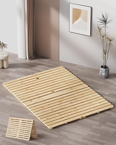 Tapete de tatami japonés, marco de cama de tatami, marco de cama plegable de madera para colchón de futón, ropa de cama transpirable para dormir,