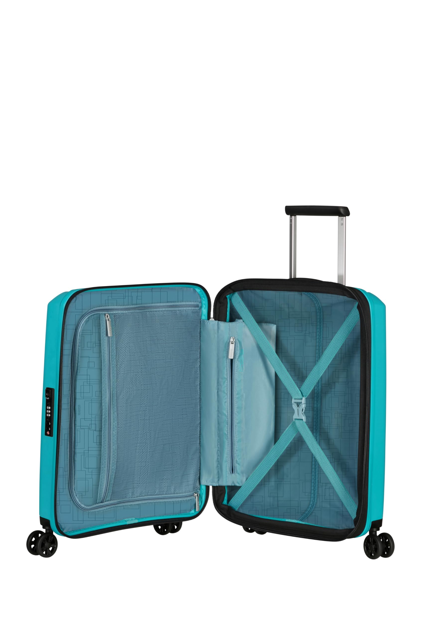 American Tourister Aerostep - Spinner S, Bagage à Main Extensible, 55 cm, 36/40 L, Turquoise (Turquoise Tonic)