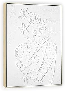 GeekMacro White Wabi-sabi Style Wall Painting - Textured Canvas Wall Art...