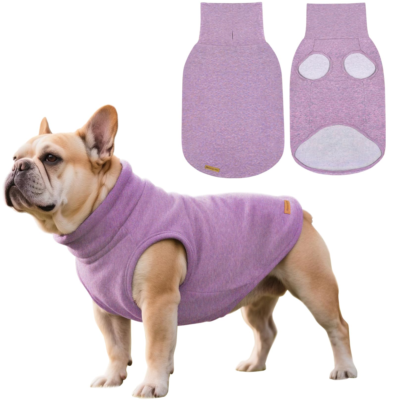 Mosucoirl Dog Sweaters Pet Pullover,Turtleneck Doggy Sweatshirt for Extra Large Dogs Thick Warm Dog Clothes Fleece Soft Winter Hoodies Outfit for Small Medium Large Dogs XS-4XL (Purple