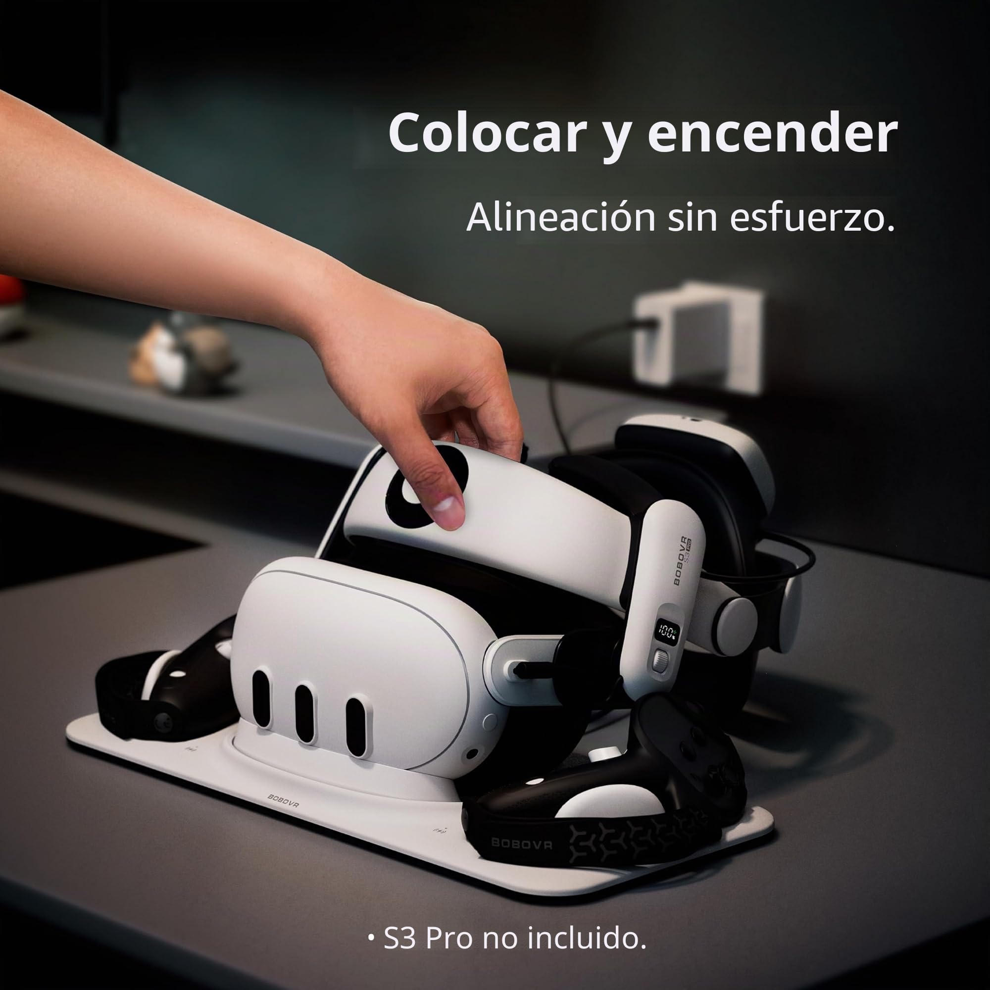 BOBOVR Base de Carga D3, Carga inalámbrica para Controlador, Carga rápida B100, Compatible con Quest 3