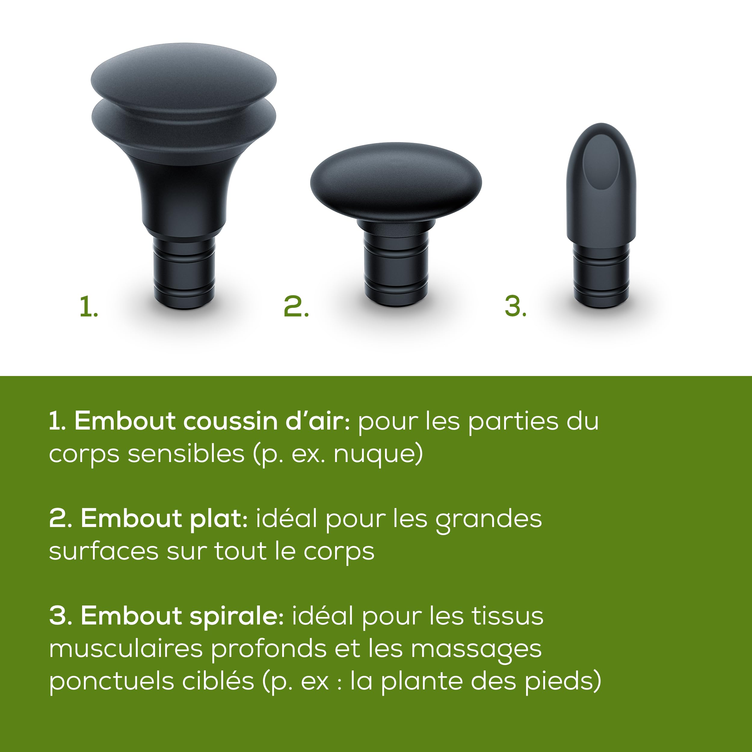 Beurer MG 79 Pistolet de sensible compact avec 3 embouts, doux des points de déclenchement pour les zones sensibles du corps, appareil de musculaire pratique avec 3 niveaux