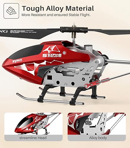 Miniatura 5 de SYMA S107H-E Helicóptero RC para niños de 8 a 12 años, helicóptero de control remoto con retención de altitud, despegue y aterrizaje con una tecla
